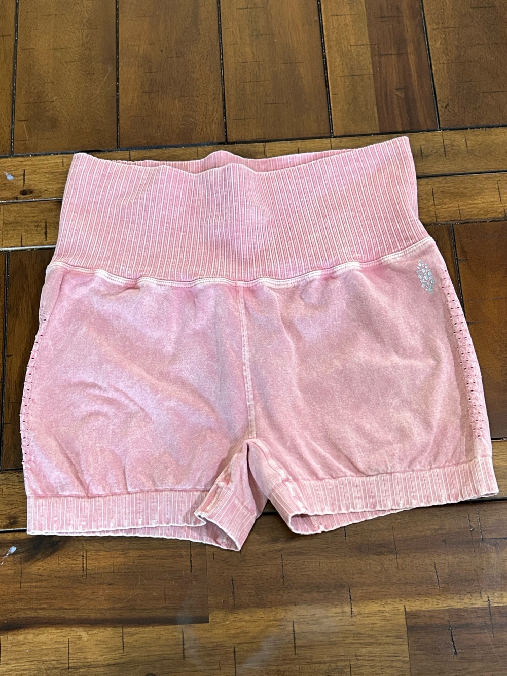 Free People Pink Good Karma Bike Shorts